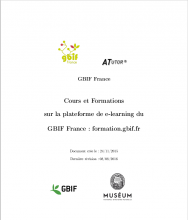 Page de garde du guide d'utilisation de formation.gbif.fr